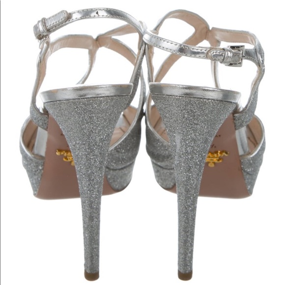 Authentic Prada silver High heels - Picture 4 of 6